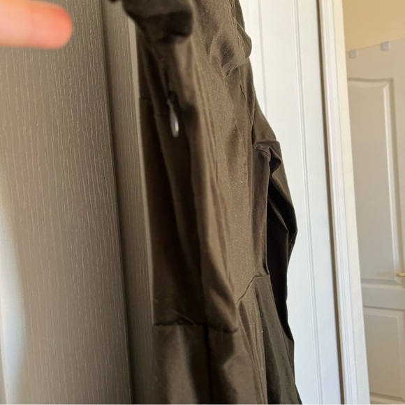 Olive Green Long Sleeve Button Up Pockets Dress - Picture 7 of 8